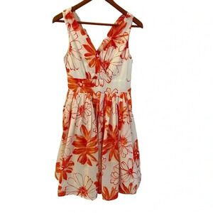 Aryeh Fit and Flare Floral Print Dress Whimsy Summer Cruise Size M Anthropologie